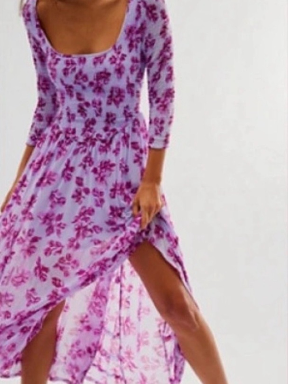 Free People It’s Fate Smocked Floral MIDI Dress